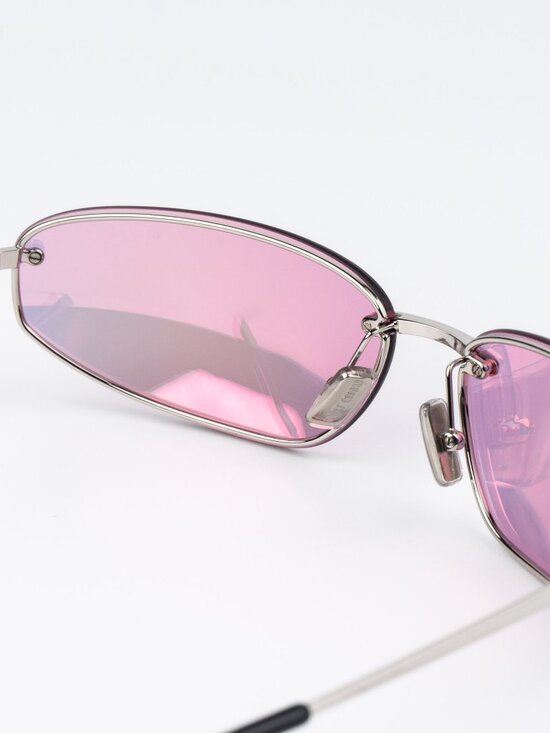 Miu Miu Women Sunglasses Silver Pink Wraparound MUA50S 1BC70J NEW AUTHENTIC main image 9